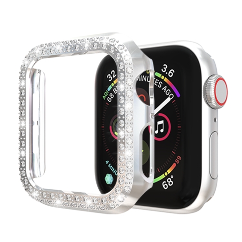 

For Apple Watch Series 3 & 2 & 1 38mm Double Row Diamonds PC Protective Case(Silver)