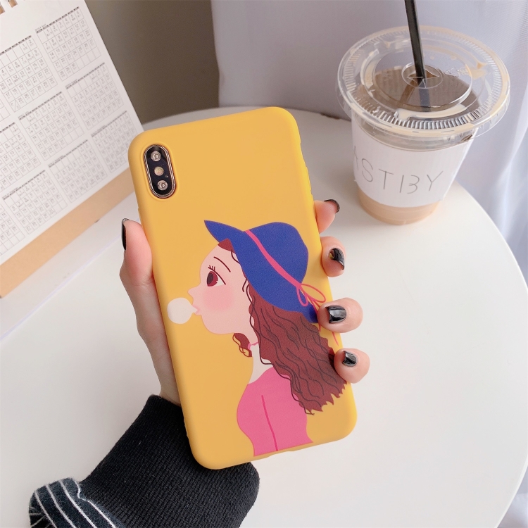 

For iPhone XR TPU Matte Mobile Phone Case(Blowing Girl)