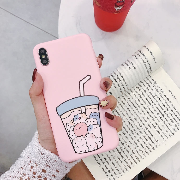 

For iPhone XS Max TPU Matte Mobile Phone Case(Animal Milk Tea With Frosted Powder)