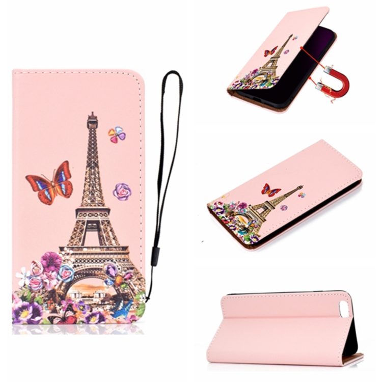 

For iPhone 6 3D Painting Horizontal Flip Leather Case with Holder & Card Slot & Wallet & Lanyard(Iron tower)