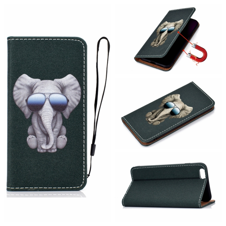 

For iPhone 6 Plus 3D Painting Horizontal Flip Leather Case with Holder & Card Slot & Wallet & Lanyard(Elephant)