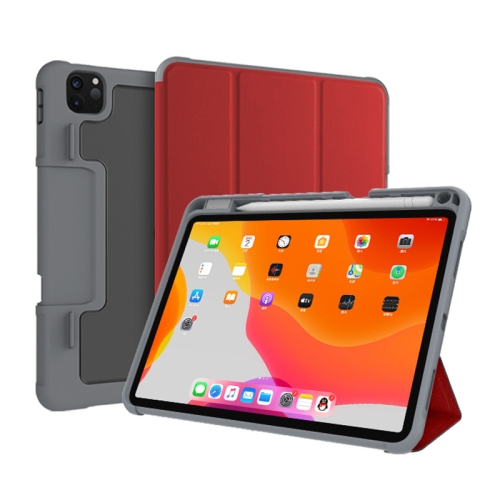 

For iPad Pro 11 inch (2021) / (2020) Mutural Horizontal Flip PC + TPU + PU Leather Case with Holder & Pen Slot(Red)