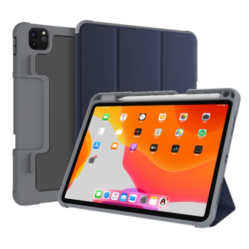 For iPad Pro 11 inch (2021) / (2020) Mutural Horizontal Flip PC + TPU + PU Leather Tablet Case with Holder & Pen Slot(Dark Blue)