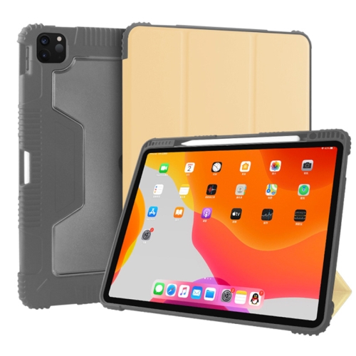 

For iPad Pro 12.9 inch (2021) / (2020) Mutural Horizontal Flip PC + TPU + PU Leather Case with Holder & Pen Slot(Gold)