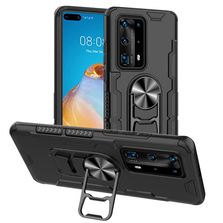 

For Huawei P40 Pro+ Shockproof PC + TPU Protective Case with Beer Opener & Car Holder(Black)
