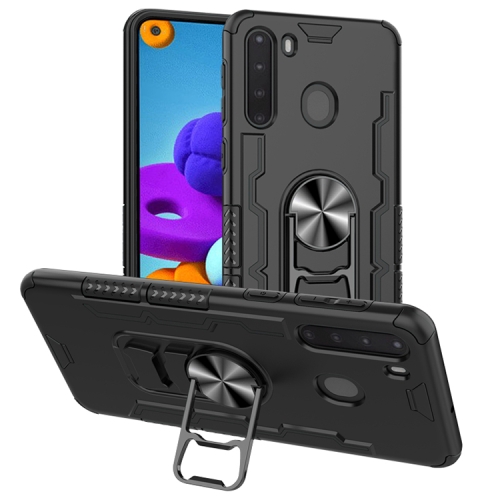 

For Galaxy A21 Shockproof PC + TPU Protective Case with Beer Opener & Car Holder(Black)