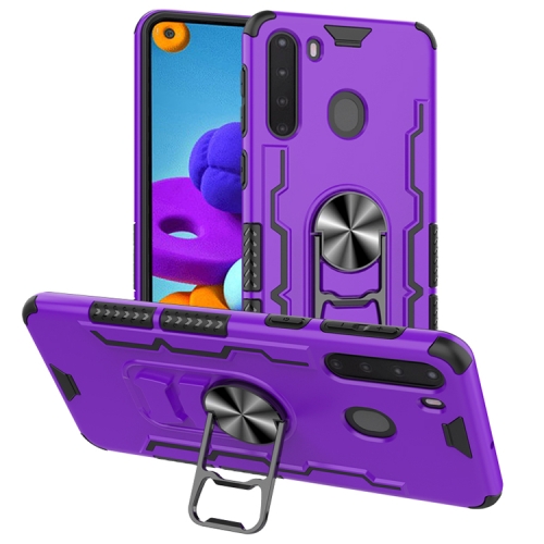 

For Galaxy A21 Shockproof PC + TPU Protective Case with Beer Opener & Car Holder(Purple)