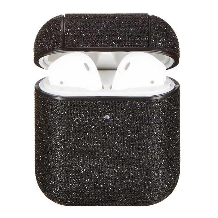 

For Airpods 1 / 2 Colorful Series TPU Earphone Protective Case with Hook(Black)