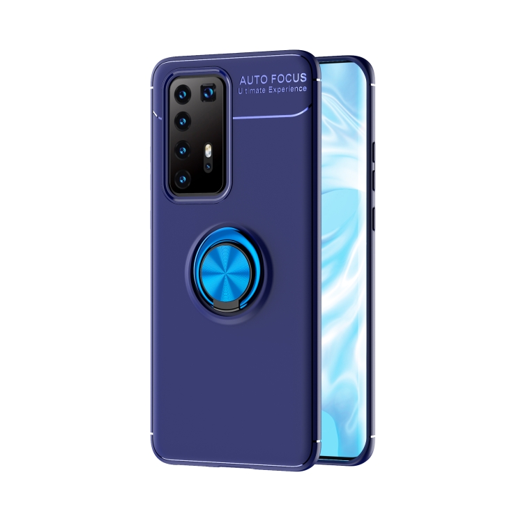 

For Huawei P40 Pro+ Lenuo Shockproof TPU Protective Case with Invisible Holder(Blue)