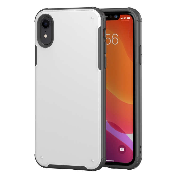 

For iPhone XR Solid Color Four-corner Shockproof TPU + PC Protective Case(White)