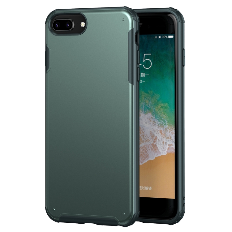 

For iPhone 7 Plus / 8 Plus Solid Color Four-corner Shockproof TPU + PC Protective Case(Dark Green)