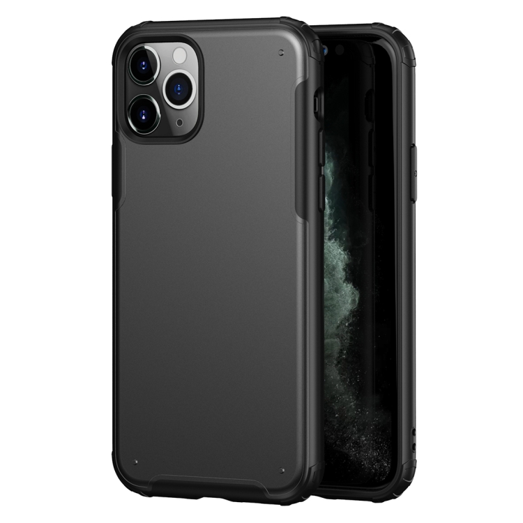 

For iPhone 11 Pro Solid Color Four-corner Shockproof TPU + PC Protective Case(Black)