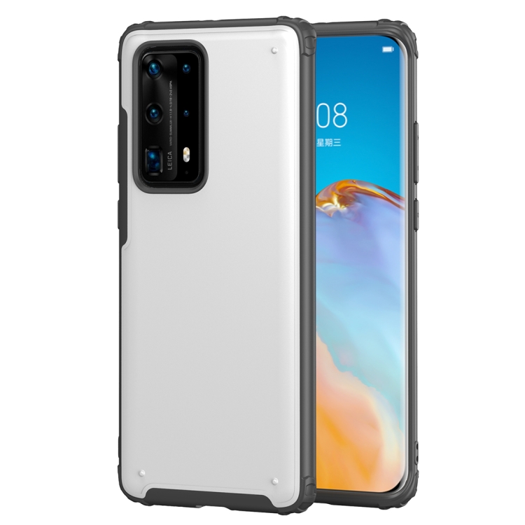 

For Huawei P40 Pro Solid Color Four-corner Shockproof TPU + PC Protective Case(White)