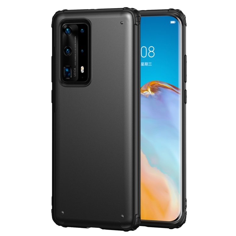 

For Huawei P40 Pro+ Solid Color Four-corner Shockproof TPU + PC Protective Case(Black)