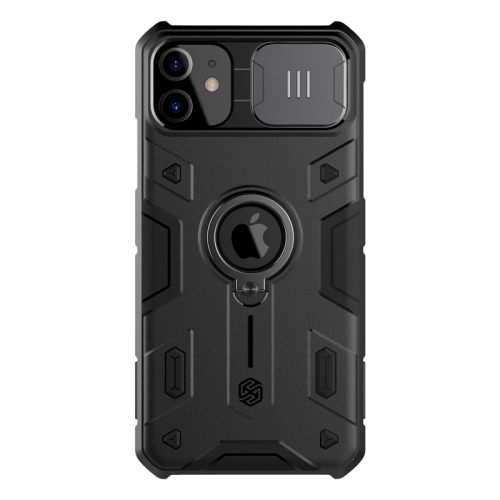 

For iPhone 11 NILLKIN Shockproof CamShield Armor Protective Case with Invisible Ring Holder(Black)