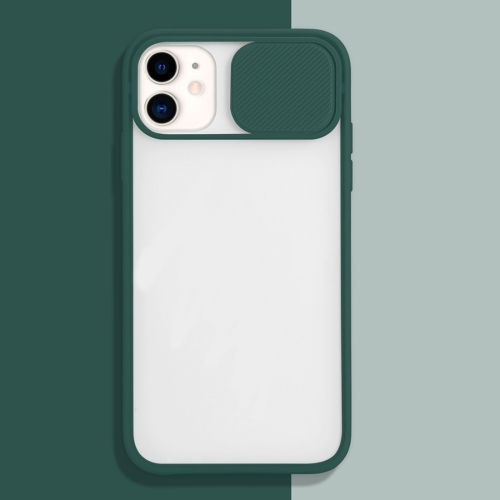 Sunsky For Iphone 11 Pro Max Sliding Camera Cover Design Tpu Protective Case Dark Green