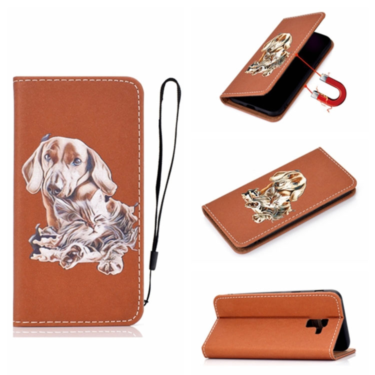 

For Galaxy A6+ (2018) 3D Painting Horizontal Flip Leather Case with Holder & Card Slot & Wallet & Lanyard(Dog)