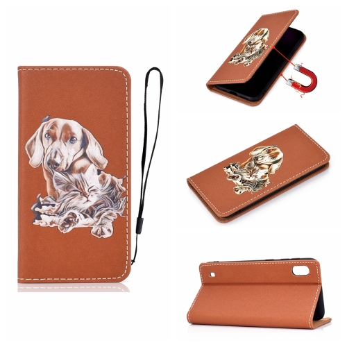 

For Galaxy A10 3D Painting Horizontal Flip Leather Case with Holder & Card Slot & Wallet & Lanyard(Dog)