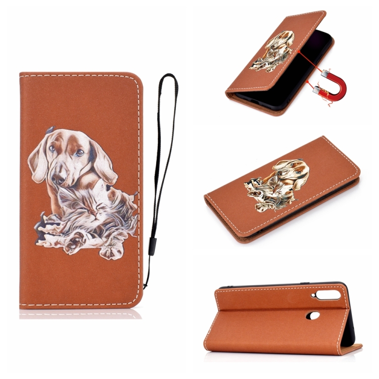 

For Galaxy A10S 3D Painting Horizontal Flip Leather Case with Holder & Card Slot & Wallet & Lanyard(Dog)