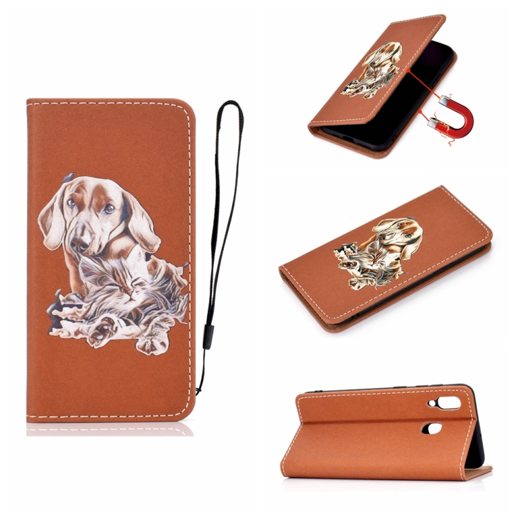 

For Galaxy A30 3D Painting Horizontal Flip Leather Case with Holder & Card Slot & Wallet & Lanyard(Dog)