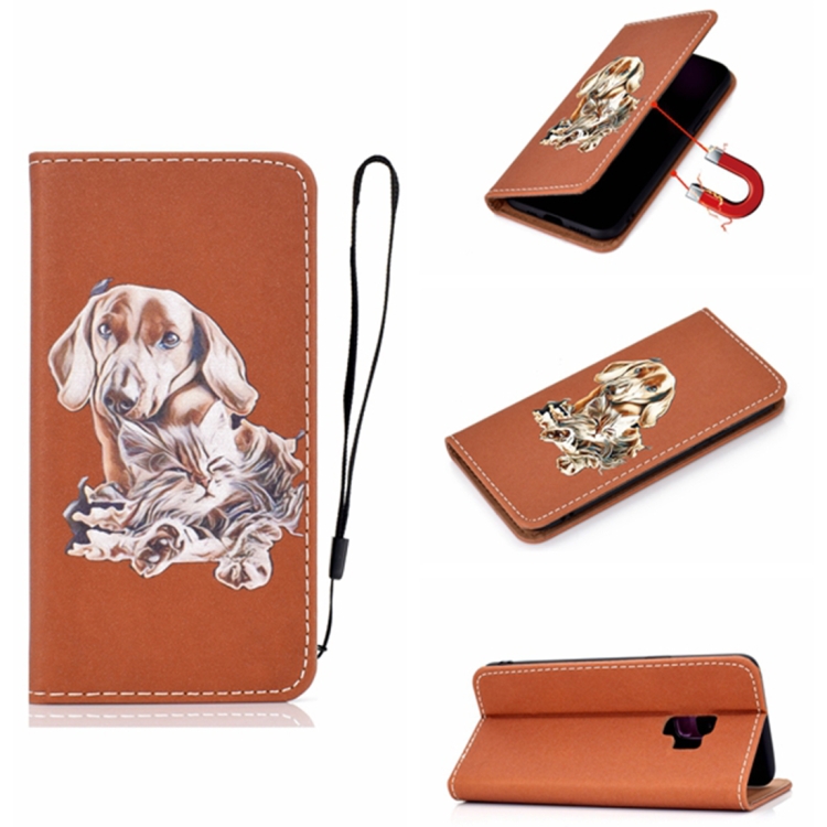 

For Galaxy S9 3D Painting Horizontal Flip Leather Case with Holder & Card Slot & Wallet & Lanyard(Dog)