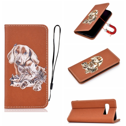 

For Galaxy S10 Plus 3D Painting Horizontal Flip Leather Case with Holder & Card Slot & Wallet & Lanyard(Dog)