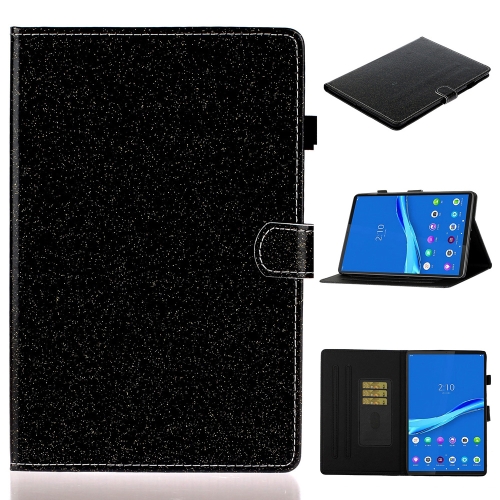 

For Lenovo Tab M10 Plus TB-X606F Glossy Glitter Powder Horizontal Flip Leather Case with Holder & Card Slot & Sleep / Wake-up Function(Black)