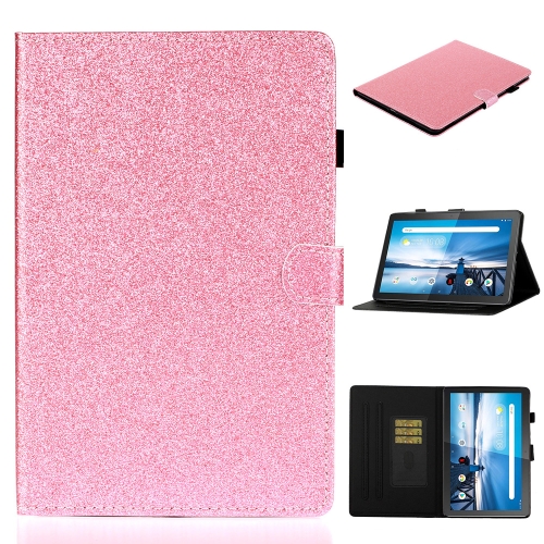 

For Lenovo Tab M10 TB-X605F / X505 Glossy Glitter Powder Horizontal Flip Leather Case with Holder & Card Slot(Pink)