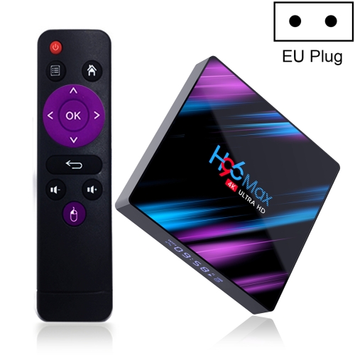 

H96 Max-3318 4K Ultra HD Android TV Box with Remote Controller, Android 10.0, RK3318 Quad-Core 64bit Cortex-A53, 2GB+16GB, Support TF Card / USBx2 / AV / Ethernet, Plug Specification:EU Plug