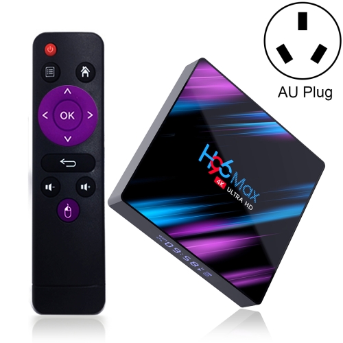 

H96 Max-3318 4K Ultra HD Android TV Box with Remote Controller, Android 10.0, RK3318 Quad-Core 64bit Cortex-A53, 4GB+32GB, Support TF Card / USBx2 / AV / Ethernet, Plug Specification:AU Plug