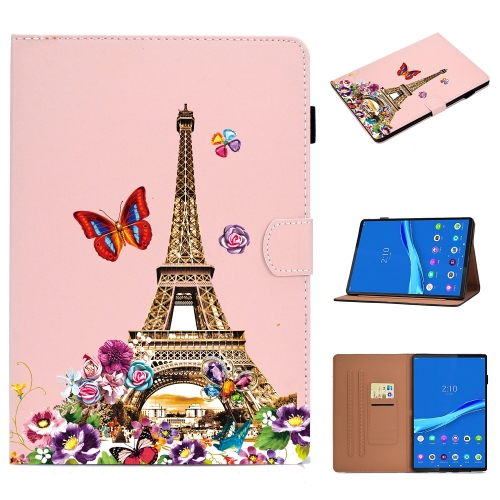 

For Lenovo Tab M10 Plus TB-X606F Pure Color Painting Horizontal Flip Leather Case with Card Slots & Holder & Sleep / Wake-up Function(Iron Tower)