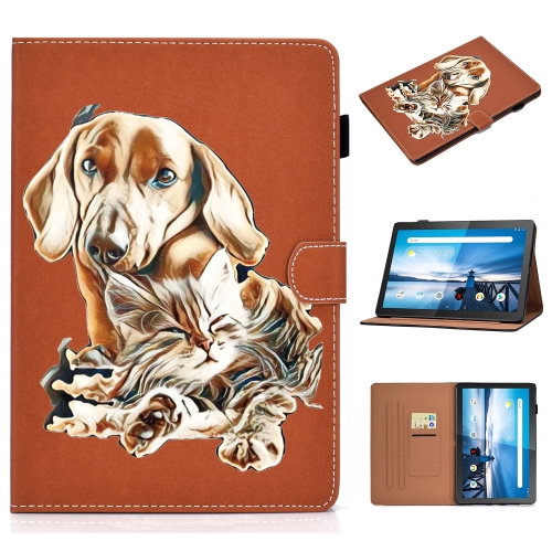 

For Lenovo Tab M10 TB-X605F / X505 Pure Color Painting Horizontal Flip Leather Case with Card Slots & Holder(Dog)