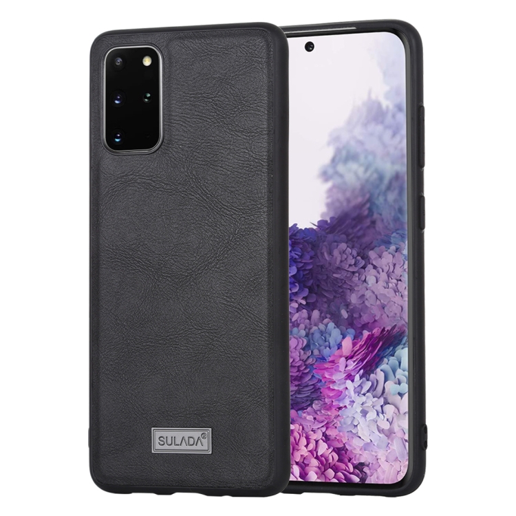 

For Samsung Galaxy S20 Plus SULADA Shockproof TPU + Handmade Leather Protective Case(Black)