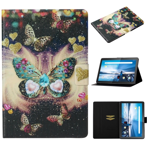 

For Lenovo Tab M10 TB-X605F / X505 Coloured Drawing Pattern Horizontal Flip Leather Case with Holder & Card Slot(Butterflies)