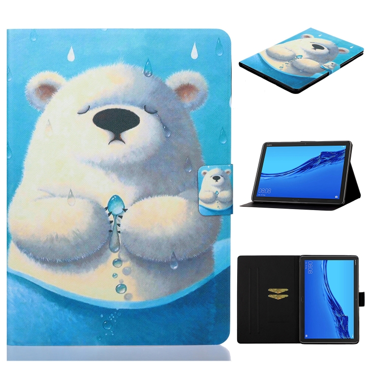 

For Huawei MediaPad M5 lite Coloured Drawing Horizontal Flip Leather Case with Holder & Card Slot & Sleep / Wake-up Function(Polar Bear)