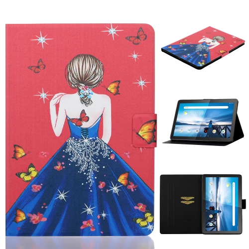 

For Lenovo Tab M10 TB-X605F / X505 Coloured Drawing Horizontal Flip Leather Case with Holder & Card Slot(Girl Back )