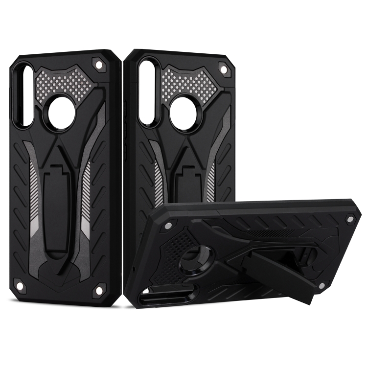 

For Huawei Y7P Shockproof TPU + PC Protective Case with Holder(Black)