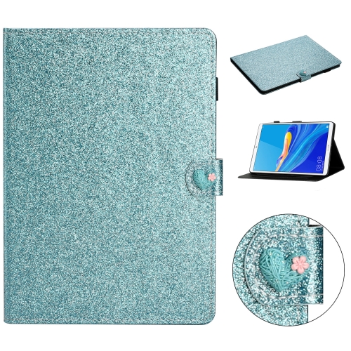 

For Huawei MediaPad M6 8.4 Glitter Powder Love Buckle Horizontal Flip Leather Case with Holder & Card Slots(Blue)