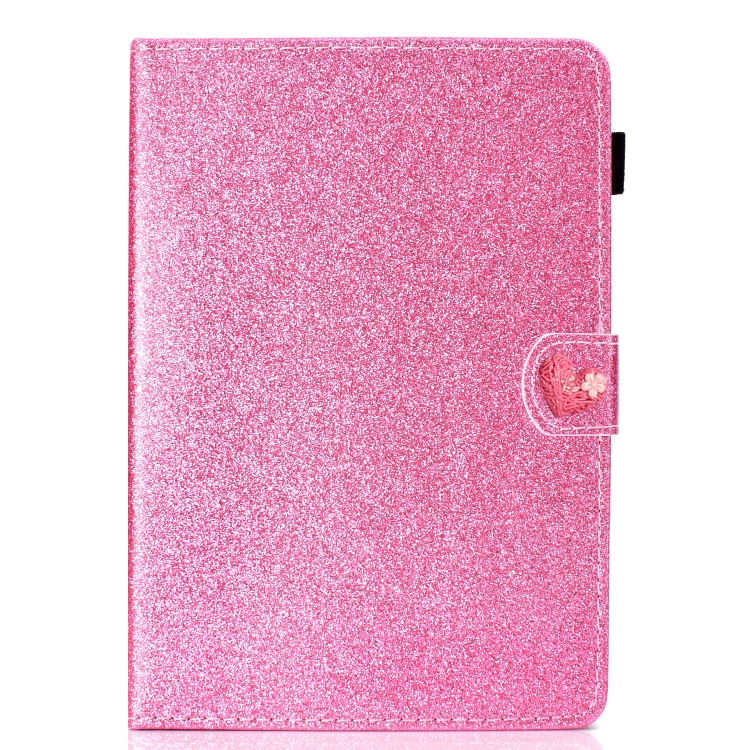 

For 7 inch Universal Tablet PC Glitter Powder Love Buckle Horizontal Flip Leather Case with Holder & Card Slots(Pink)