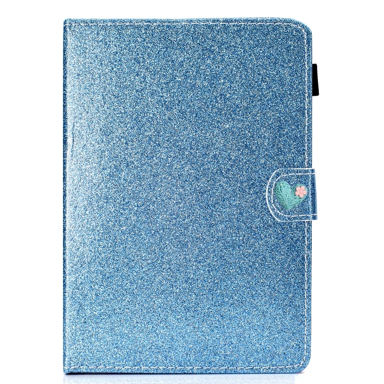 

For 8 inch Universal Tablet PC Glitter Powder Love Buckle Horizontal Flip Leather Case with Holder & Card Slots(Blue)