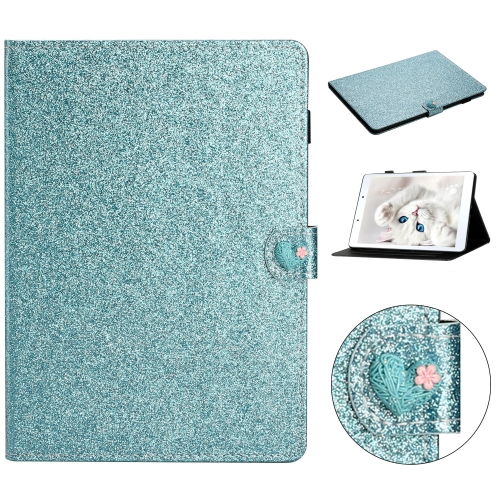 

For Samsung Galaxy Tab A 8.0 2019 Love Buckle Glitter Horizontal Flip Leather Case with Holder & Card Slots(Blue)