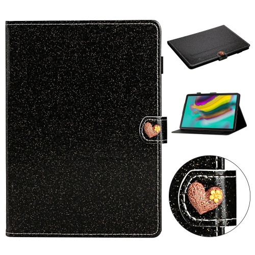 

For Samsung Galaxy Tab S5e T720 Love Buckle Glitter Horizontal Flip Leather Case with Holder & Card Slots(Black)