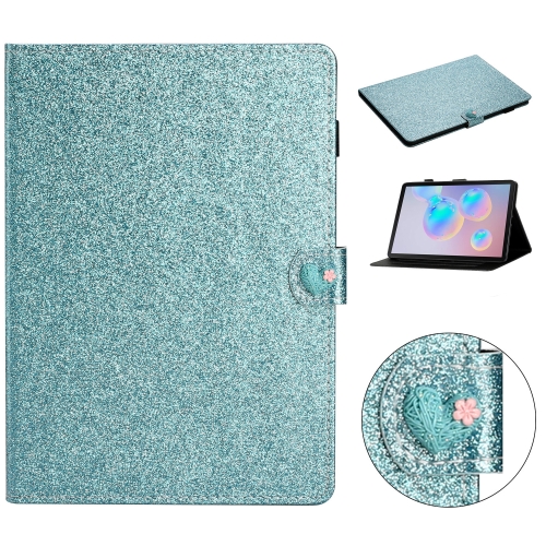 

For Samsung Galaxy Tab S6 T860 Love Buckle Glitter Horizontal Flip Leather Case with Holder & Card Slots(Blue)