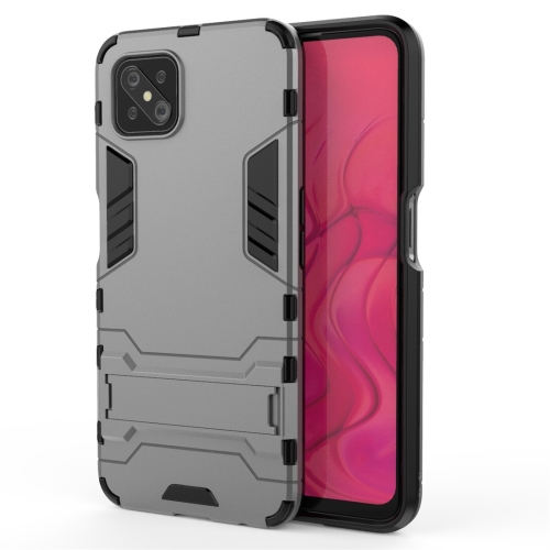 

For OPPO A92s PC + TPU Shockproof Protective Case with Invisible Holder(Grey)