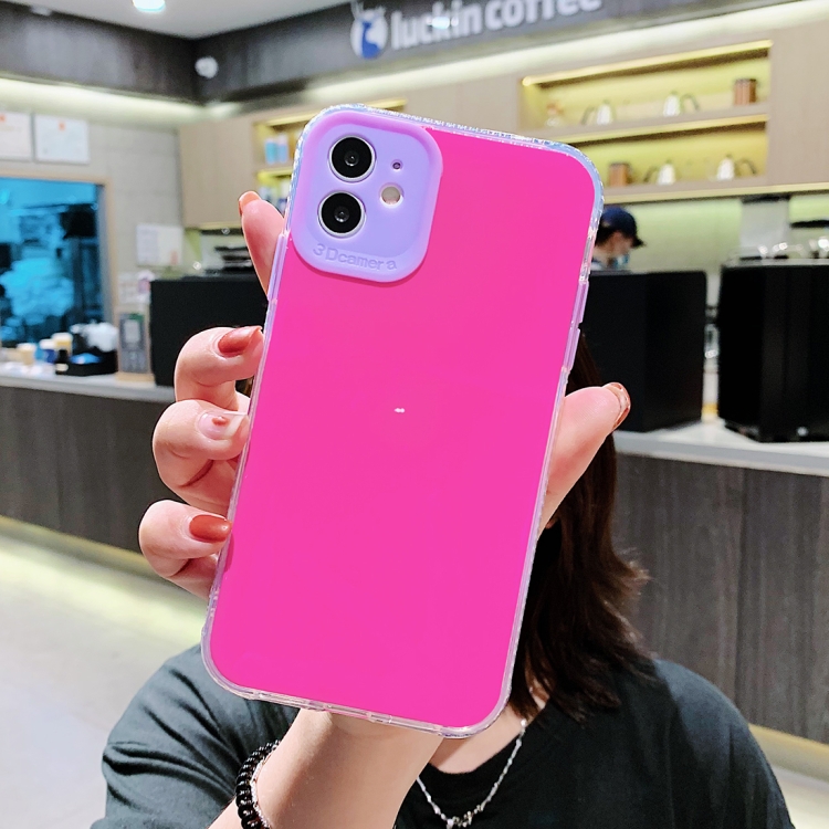 

For iPhone 11 Pro Max Fine Hole Series TPU + Acrylic Anti-fall Mirror Phone Protective Case(Rose Red)