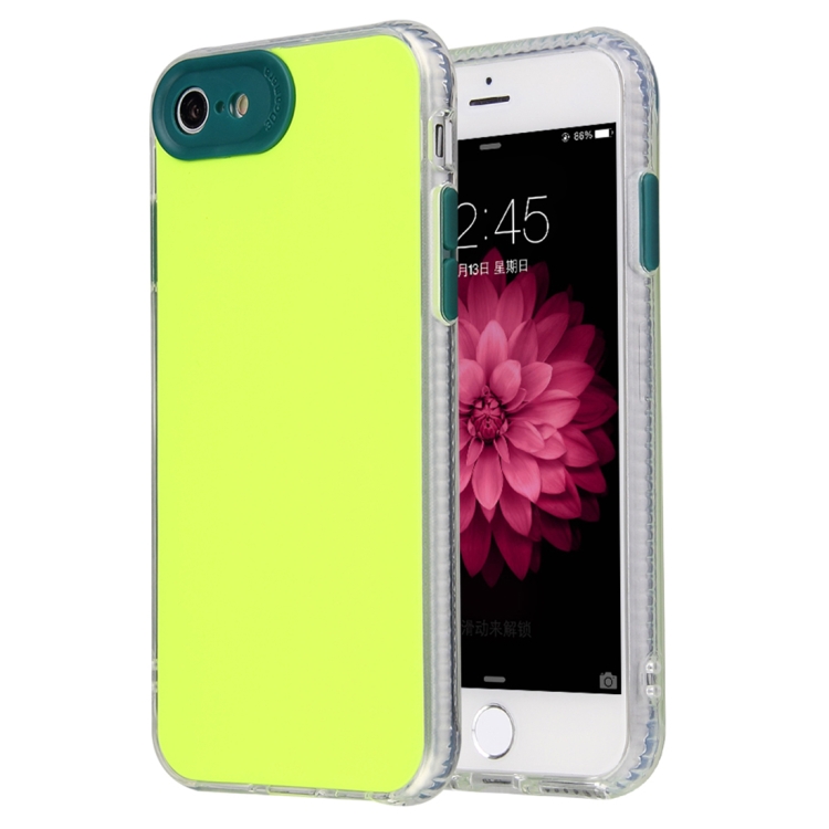

For iPhone SE 2020 / 8 / 7 Fine Hole Series TPU + Acrylic Anti-fall Mirror Phone Protective Case(Fluorescent Green)