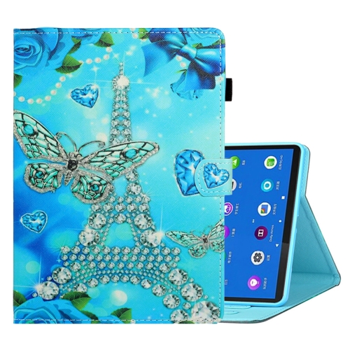 

For Lenovo Tab M10 Plus TB-X606F Coloured Drawing Horizontal Flip Leather Case with Holder & Card Slot & Sleep / Wake-up Function(Butterfly Tower)