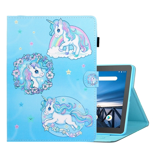 

For Lenovo Tab M10 TB-X605F / X505 Coloured Drawing Horizontal Flip Leather Case with Holder & Card Slot(Unicorn)