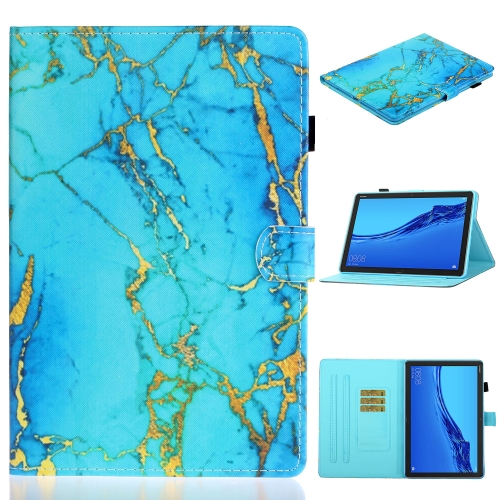 

For Huawei MediaPad M5 lite Coloured Drawing Horizontal Flip Leather Case with Holder & Card Slot & Sleep / Wake-up Function(Gilded Marble)