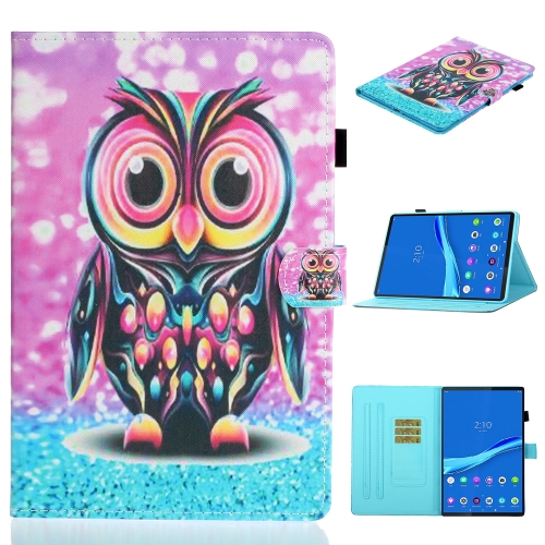 

For Lenovo Tab M10 Plus TB-X606F Coloured Drawing Horizontal Flip Leather Case with Holder & Card Slot & Sleep / Wake-up Function(Owl)